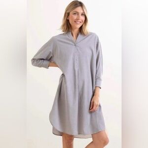 Mer Sea Essential Cotton Shirt Dress Size S/M
Light Gray‎